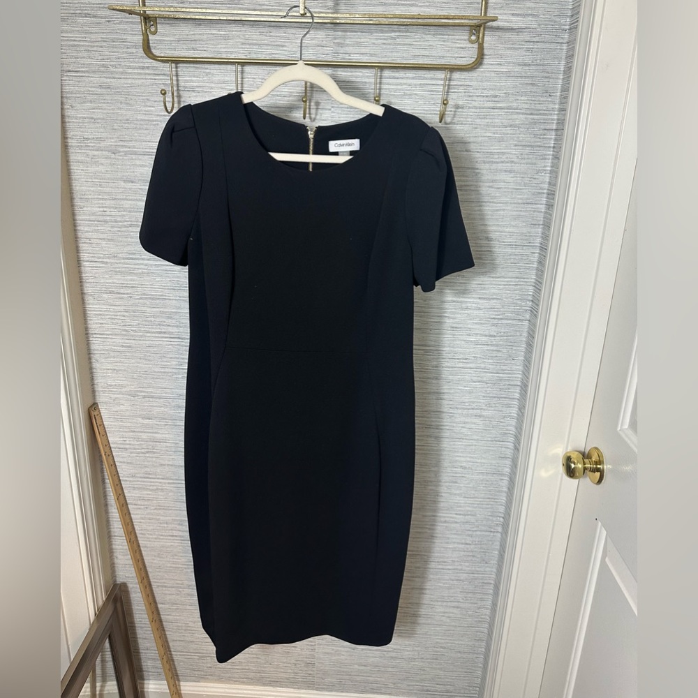 Calvin Klein black dress with gold zipper